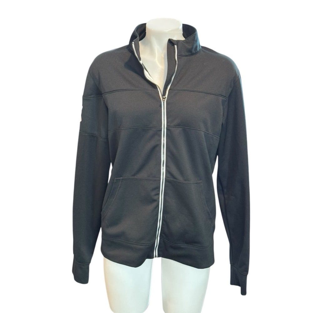 Women's Under Armour Black Full Zip Jacket L with White Accents